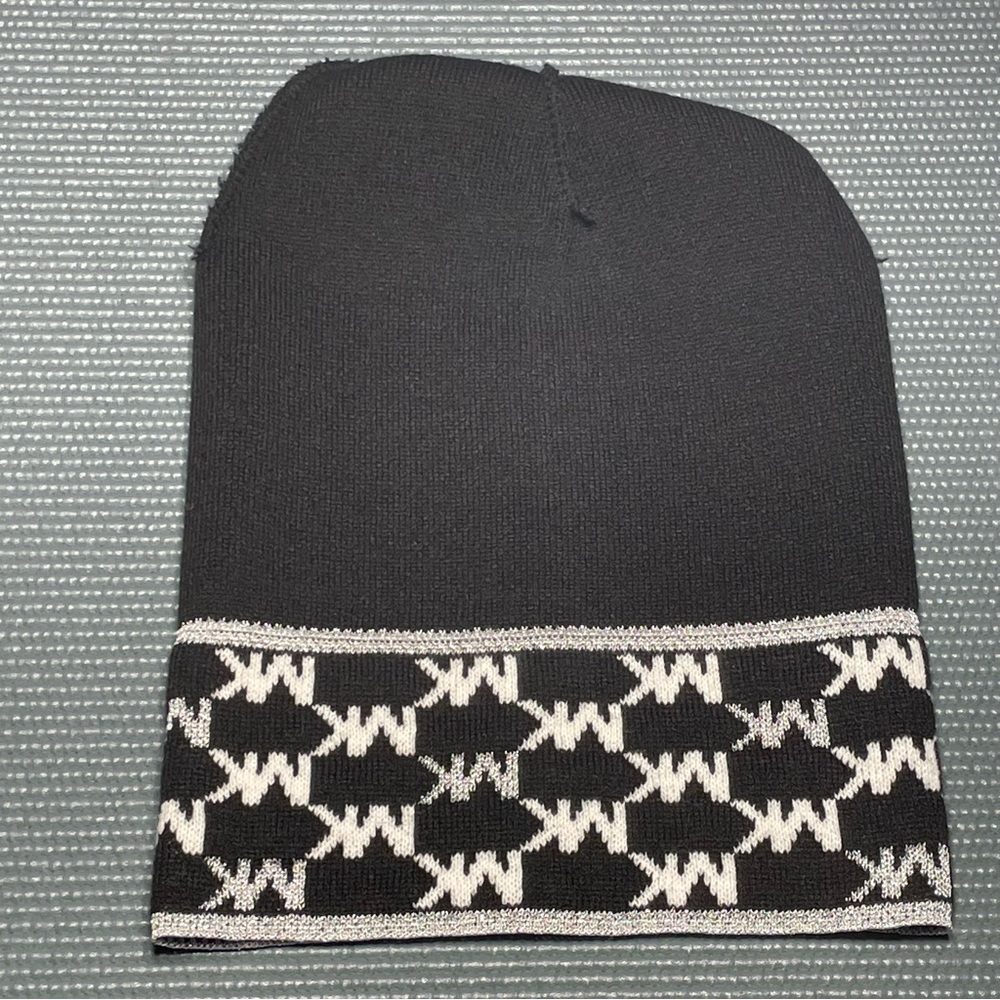 Michael Michael Kors Womens Knit Cuffed Winter Beanie Hat 539330C Black Multi OS - Picture 5 of 16